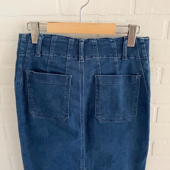 Anthropologie x Maeve Denim Pencil Skirt Dark Wash Pockets Cotton Stretch Sz XS - Picture 8 of 10